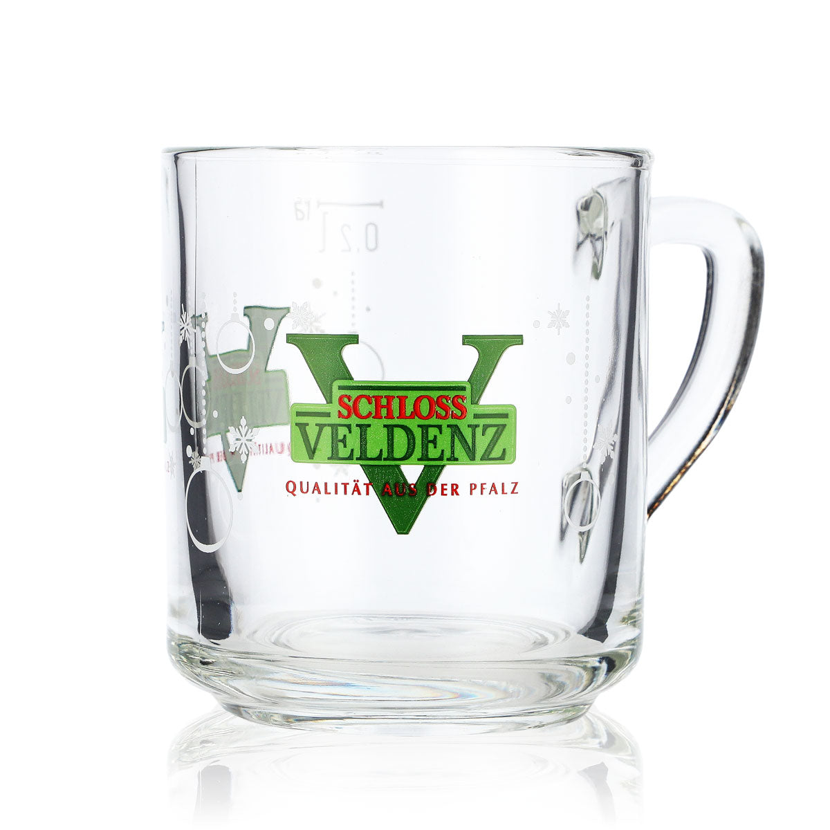 6x Schloss Veldenz Glühweintasse Saft Glas 0,2l Weihnachtstasse Rastal – Ansicht 2