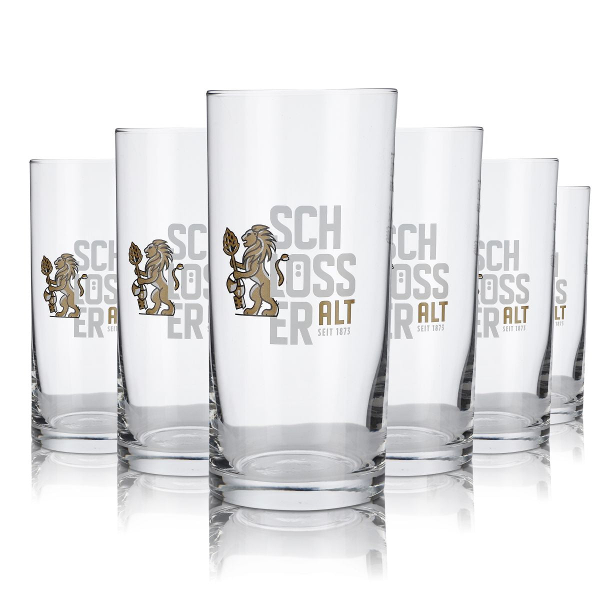 6x Schlösser Alt Glas 0,25l Alt Bier Becher Stange Gläser Set Brauerei Kölsch