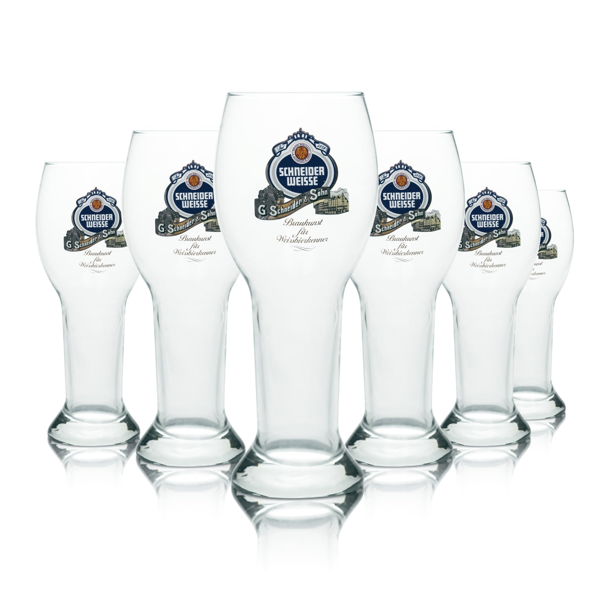 6x Schneider Weisse Glas 0,5l Weißbier Hefe Weizen Gläser Brauerei Gastro