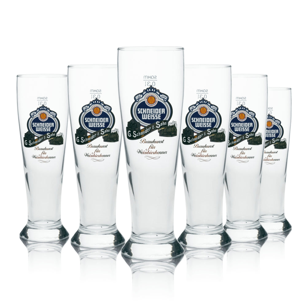 6x Schneider Weisse Weißbierglas 0,3l Hefe Kristall Weizen Gläser Geeicht Gastro