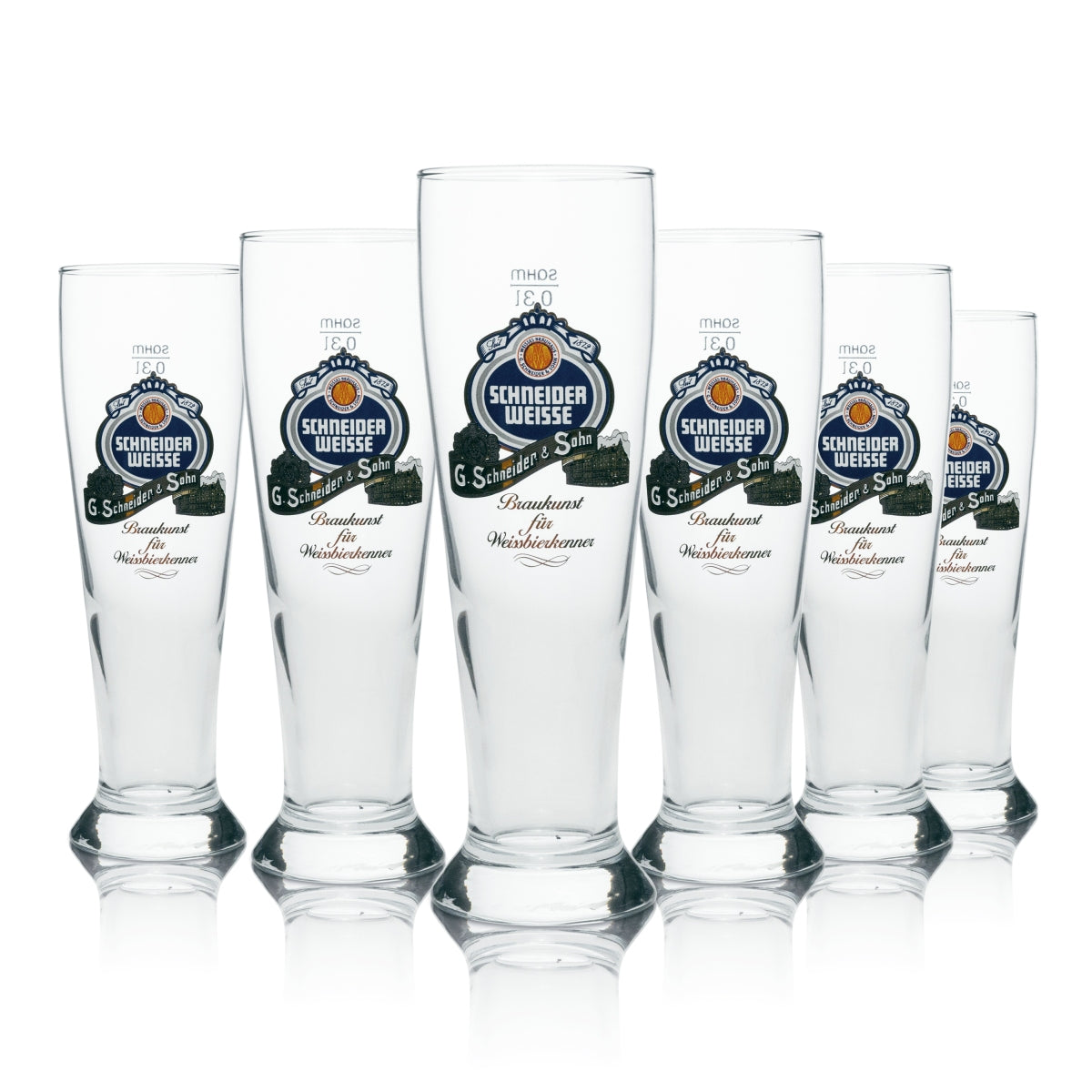 6x Schneider Weisse Weißbierglas 0,3l Hefe Kristall Weizen Gläser Geeicht Gastro
