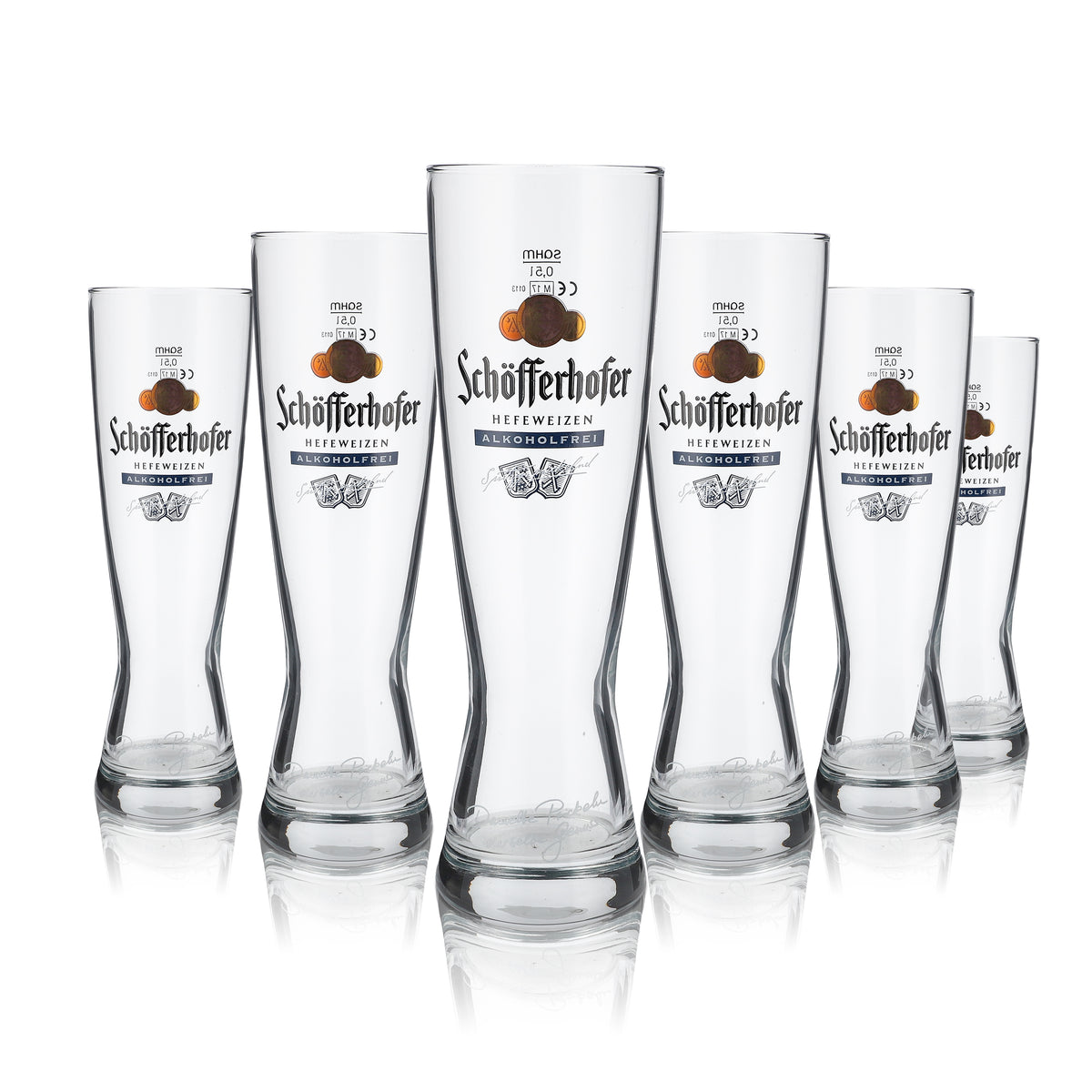 6x Schöfferhofer Glas 0,5l Weißbier Hefeweizen Alkoholfrei Gläser Set Brauerei – Ansicht 2