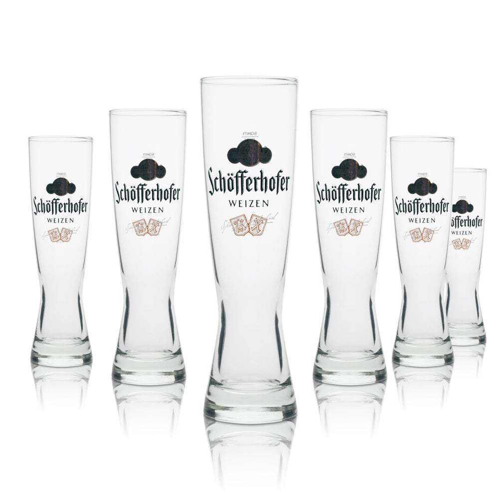 6x Schöfferhofer Weißbier Glas 0,3l Hefe Kristall Weizen Gläser Geeicht Gastro