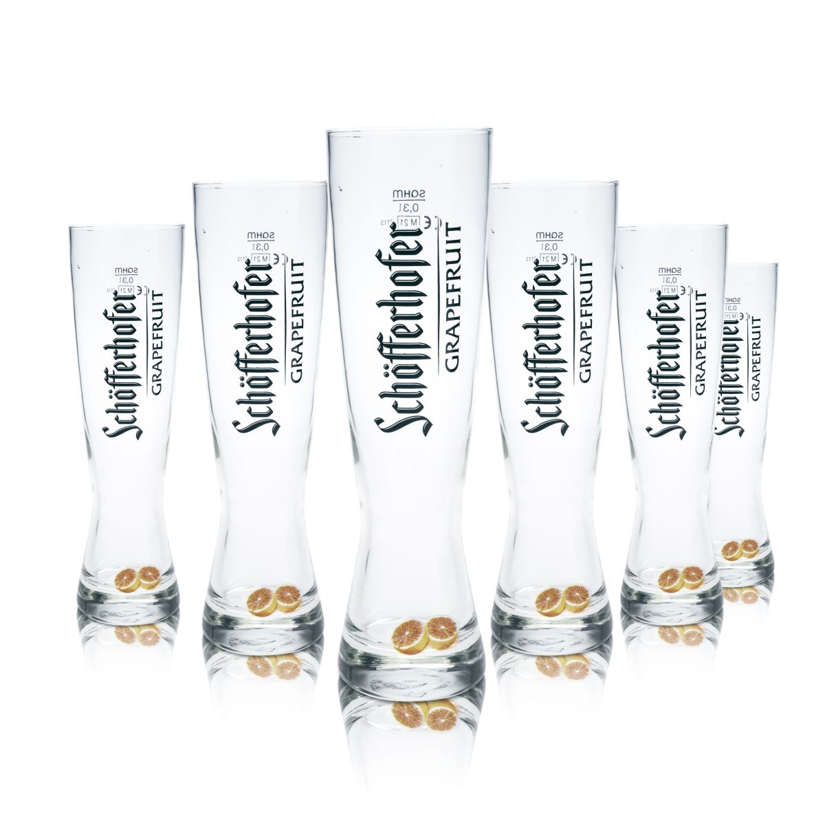 6x Schöfferhofer Weißbierglas 0,3l Hefeweizen Gläser Set Grapefruit Gastro Eiche