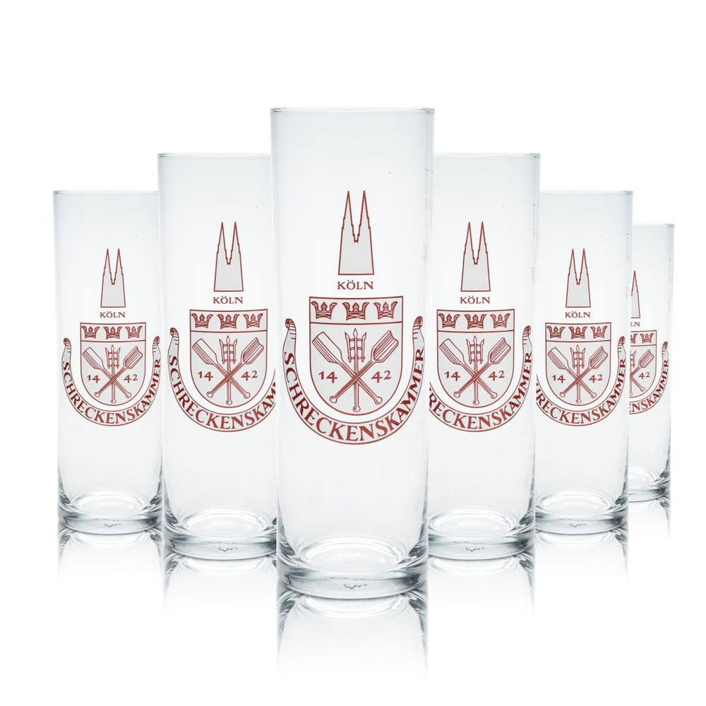 6x Schreckenskammer Glas 0,2l Kölschglas Kölschstange Altbier Gläser Set Selten