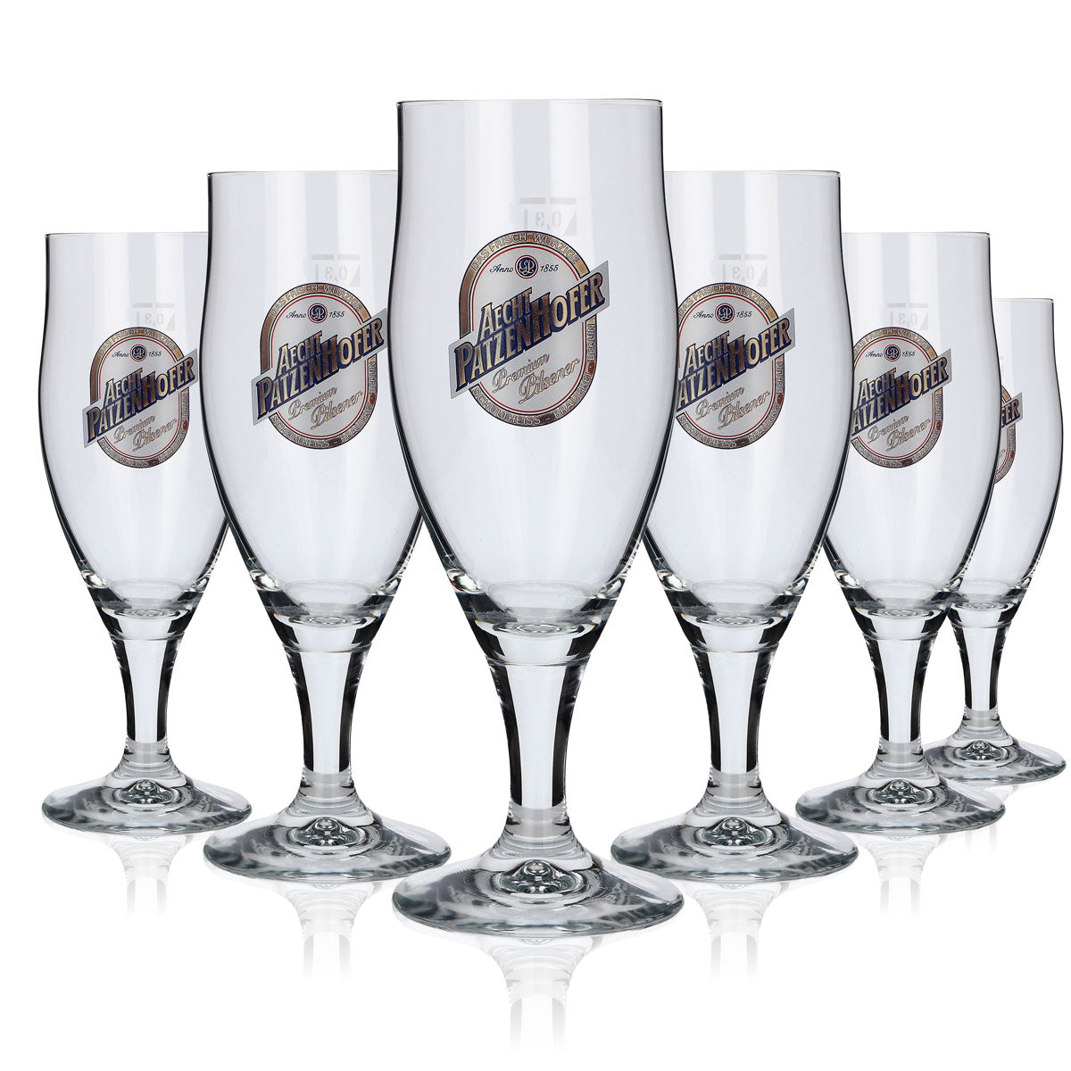 6x Schultheiss Glas 0,3l Lager Gläser Aecht Patzenhofer Bierglas Pokal – Ansicht 5