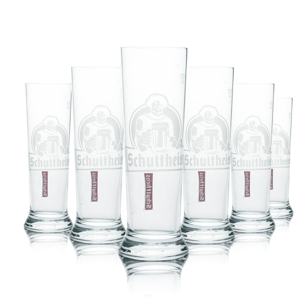 6x Schultheiss Glas 0,4l Bier Pokal Pilsener Stange Gläser Kindl Brauerei Gastro