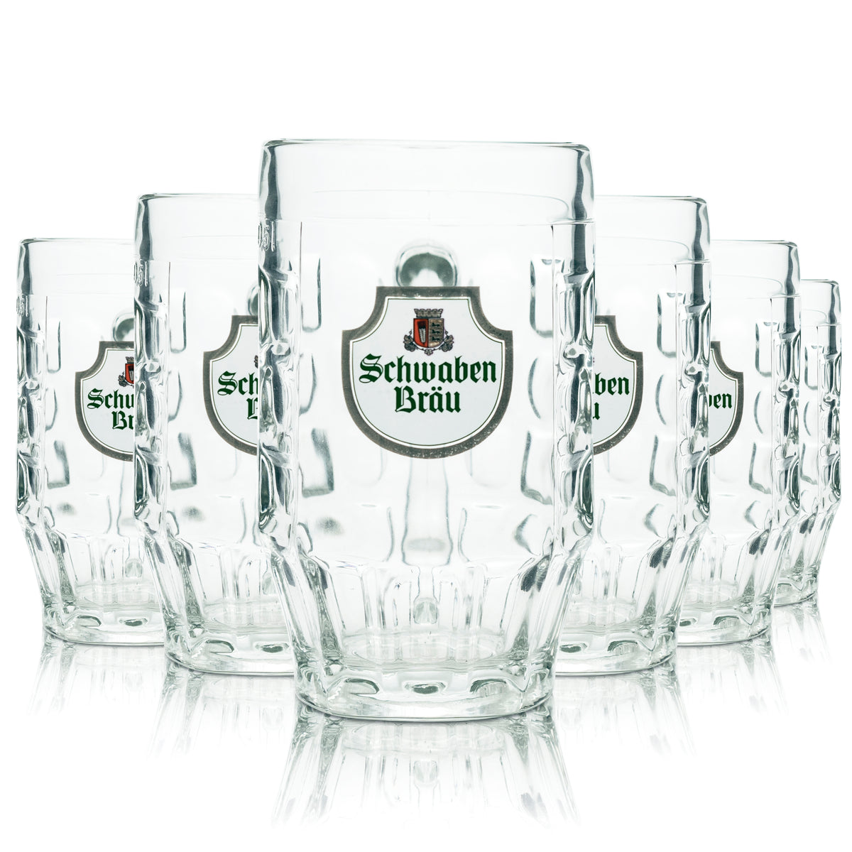 6x Schwaben Bräu Bier Glas 0,5l Krug Rastal Seidel Henkel Gläser Brauerei Beer – Ansicht 4