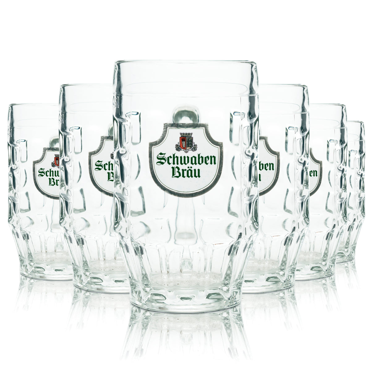 6x Schwaben Bräu Bier Glas 0,5l Krug Seidel Gläser Henkel Krüge Brauerei Beer – Ansicht 4