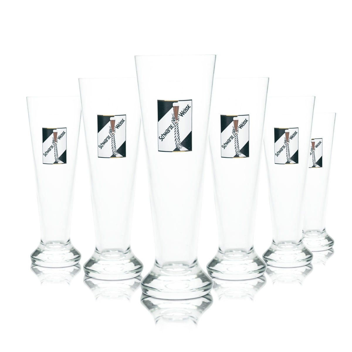 6x Schwarze Weisse Bier Glas 0,3l Weißbier Hefe Weizen Gläser Hofbräu Bayern