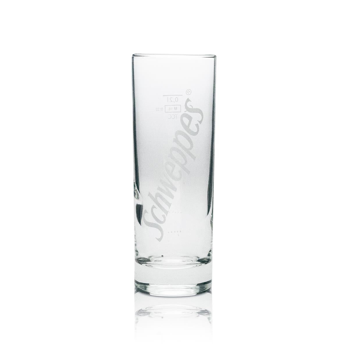 6x Schweppes Softdrink Glas Longdrink rund weiße Schrift – Ansicht 2
