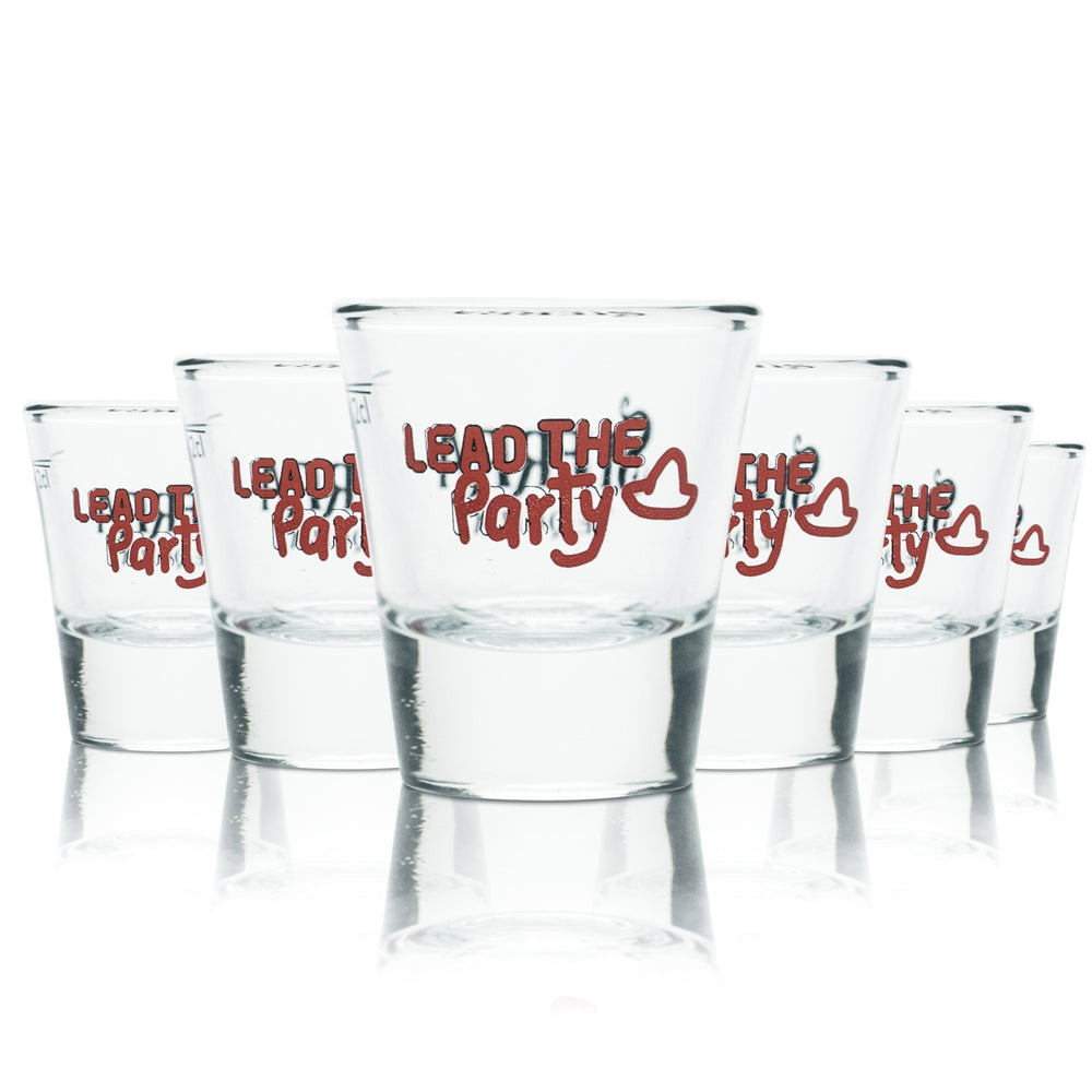 6x Sierra Tequila Shot Kurze Gläser 2cl Stamper Schnaps Glas "Lead the Party"