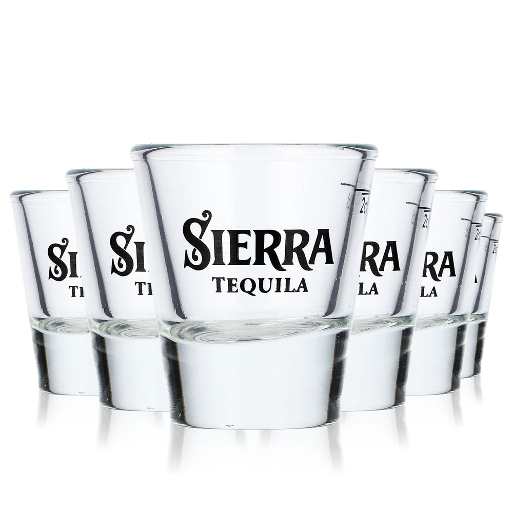 6x Sierra Tequila Tequila Glas Stamper Kurzer 2cl Shotglas nur Logo