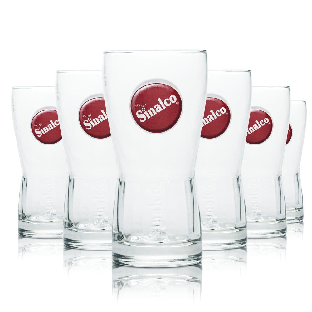 6x Sinalco Glas 0,2l Becher Relief Kontur Gläser Limo Softdrink Gastro Geeicht