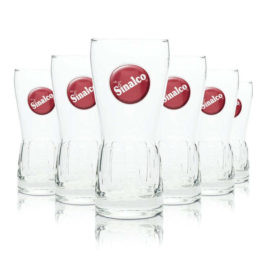 6x Sinalco Glas 0,4l Becher Relief Amsterdam Gläser Limonade Softdrinks Bar