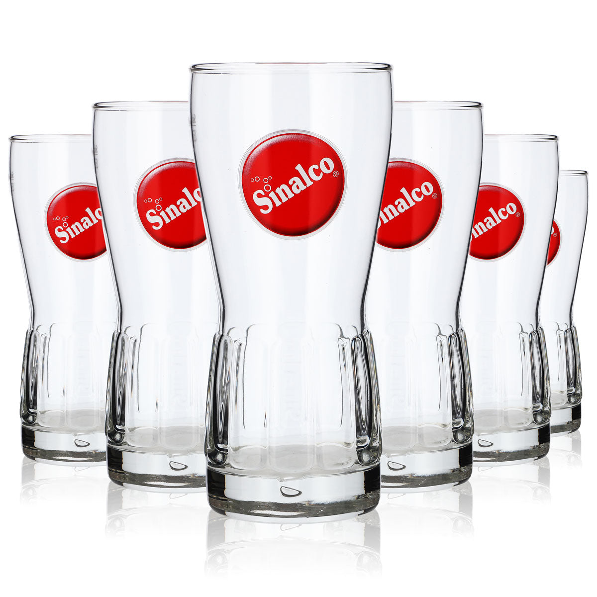 6x Sinalco Relief Glas Limogläser 0,5l Becher Kontur rundes Logo Rastal – Ansicht 6
