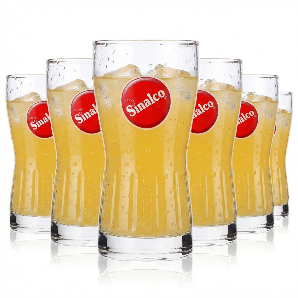 6x Sinalco Softdrink Glas 0,1l Gläser Limonadenglas Becher Kontur