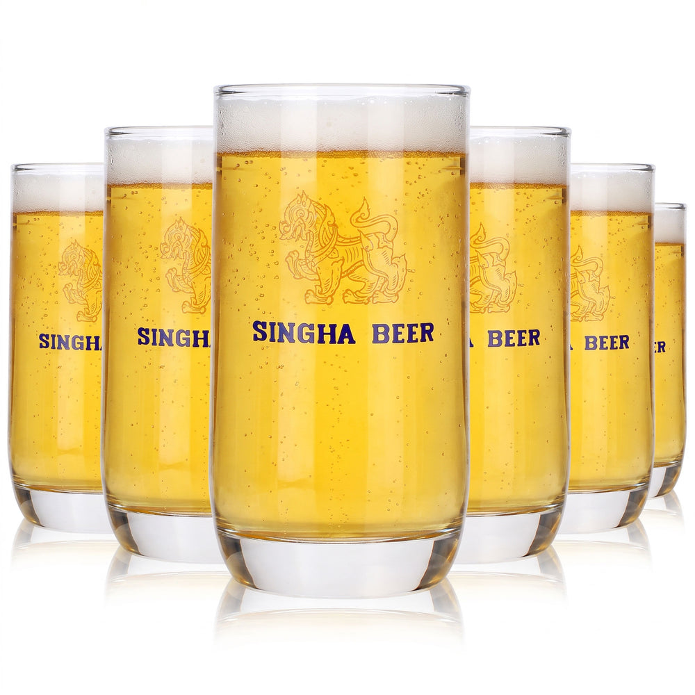 6x Singha Bier Glas 0,3l Biergläser Singha Beer Bierglas Willibecher (6er Set)
