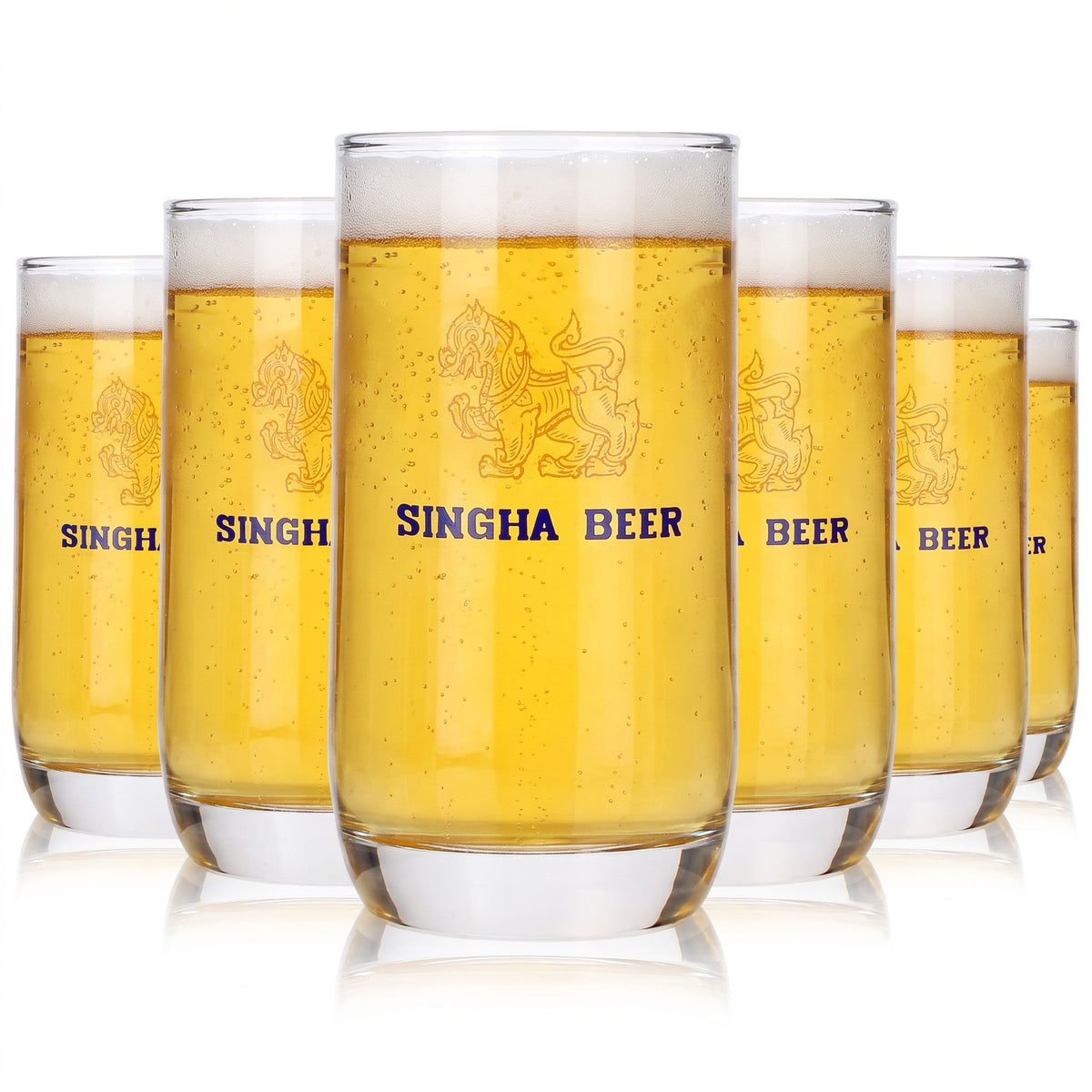 6x Singha Bier Glas 0,3l Biergläser Singha Beer Bierglas Willibecher (6er Set)