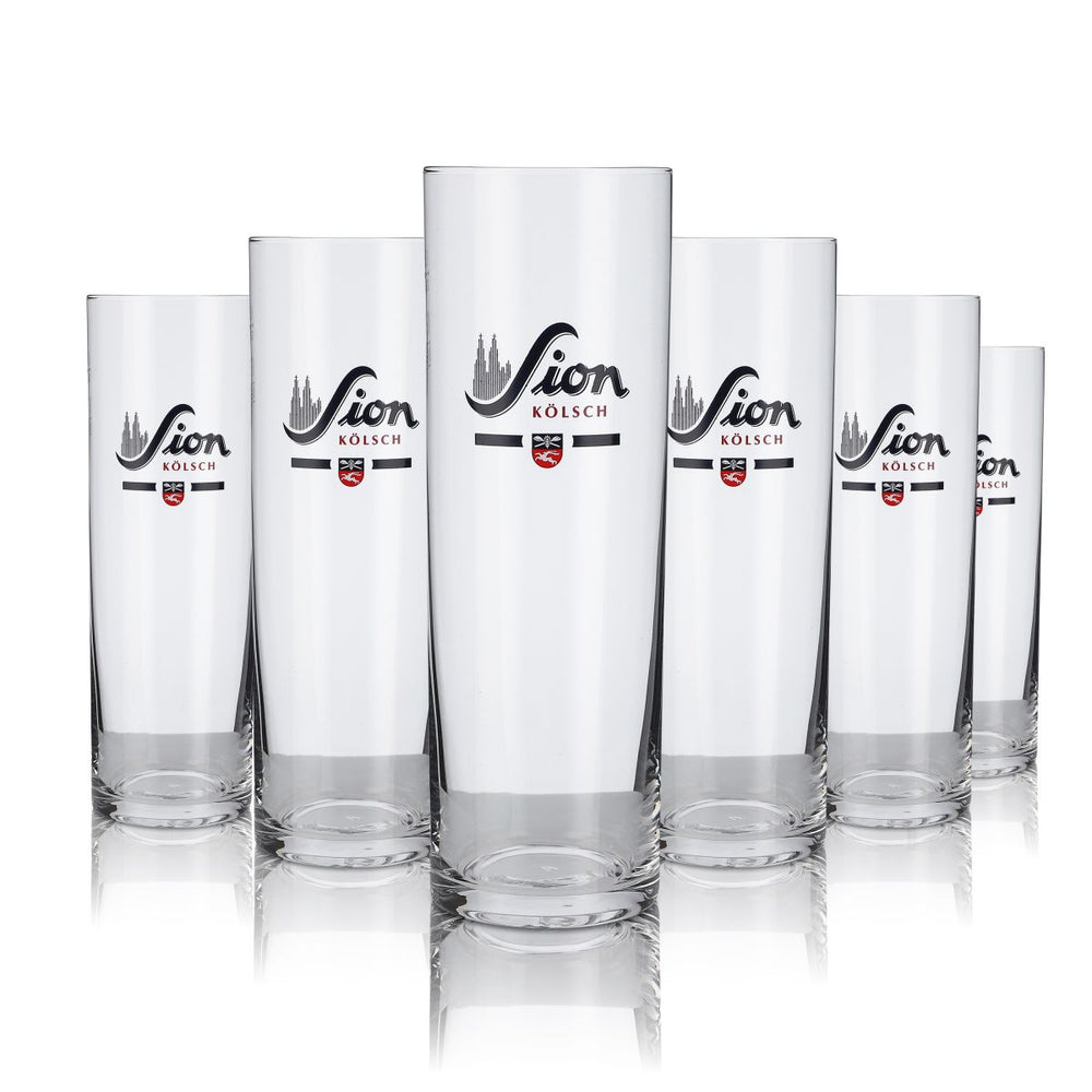 6x Sion Glas 0,25l Kölsch Stange Altbier Gläser Set Brauerei Köln Kneipe Köbes