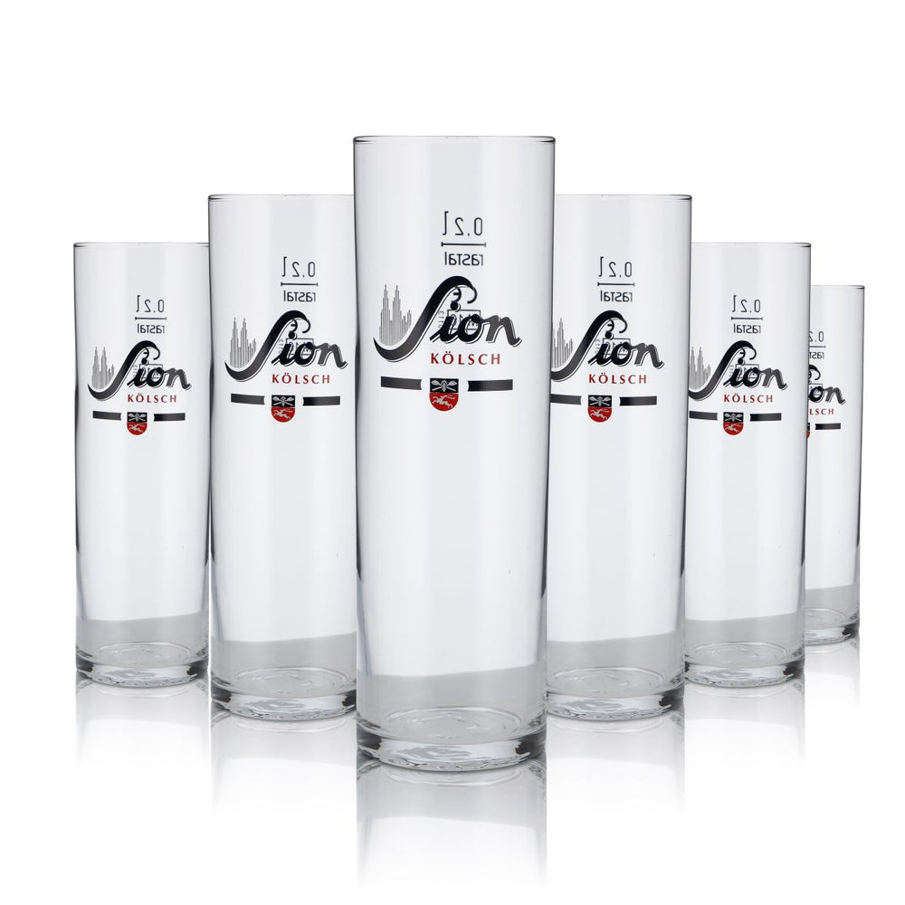 6x Sion Glas 0,2l Kölschglas Kölschstange Bier Gläser Set Brauerei Gastro Kneipe