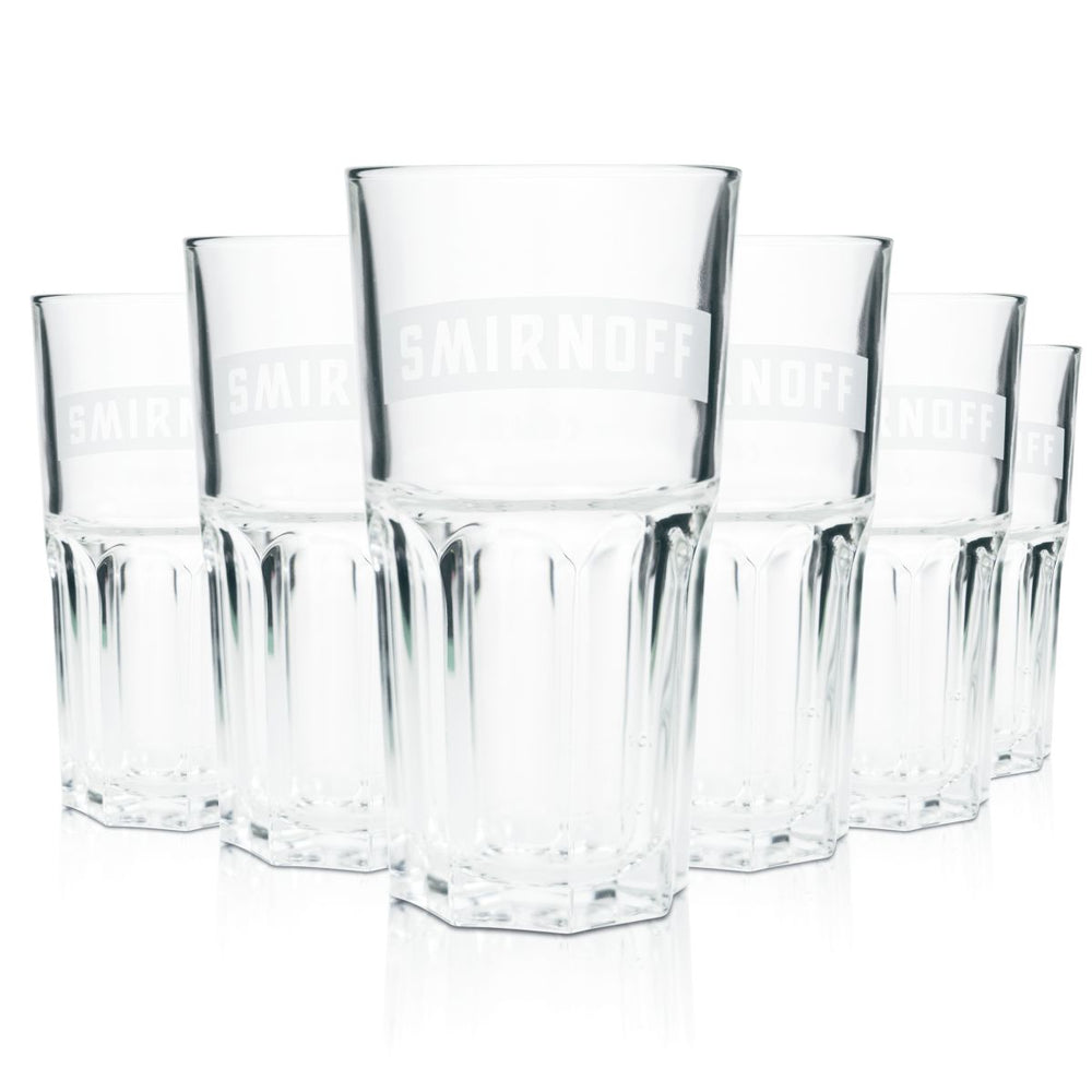 6x Smirnoff Glas 0,3l Longdrinkgläser Cocktailgläser Vodk Moscow Mule Martini