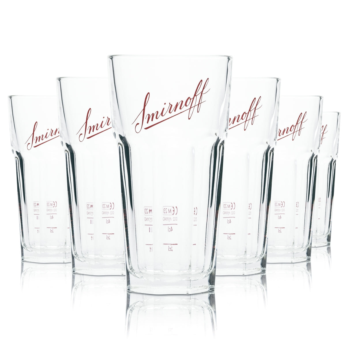 6x Smirnoff Longdrinkglas 0,25l Kontur Becher Gläser Cocktail Vodka Gastro Club