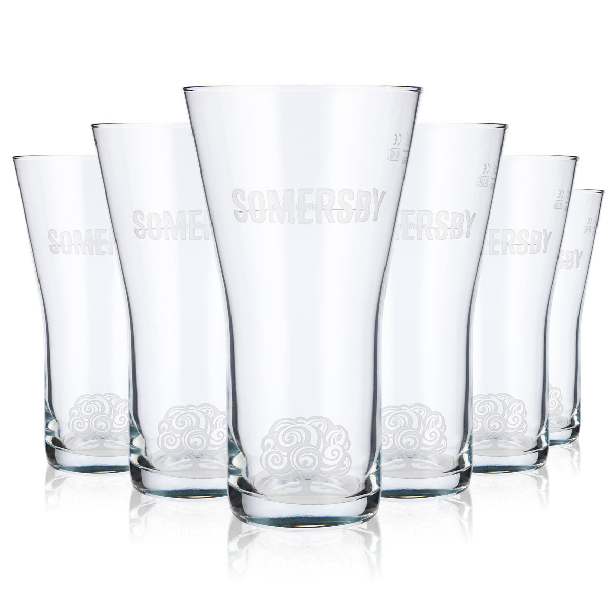 6x Somersby Cider Glas 0,5l Becher Cidergläser Logo Satiniert