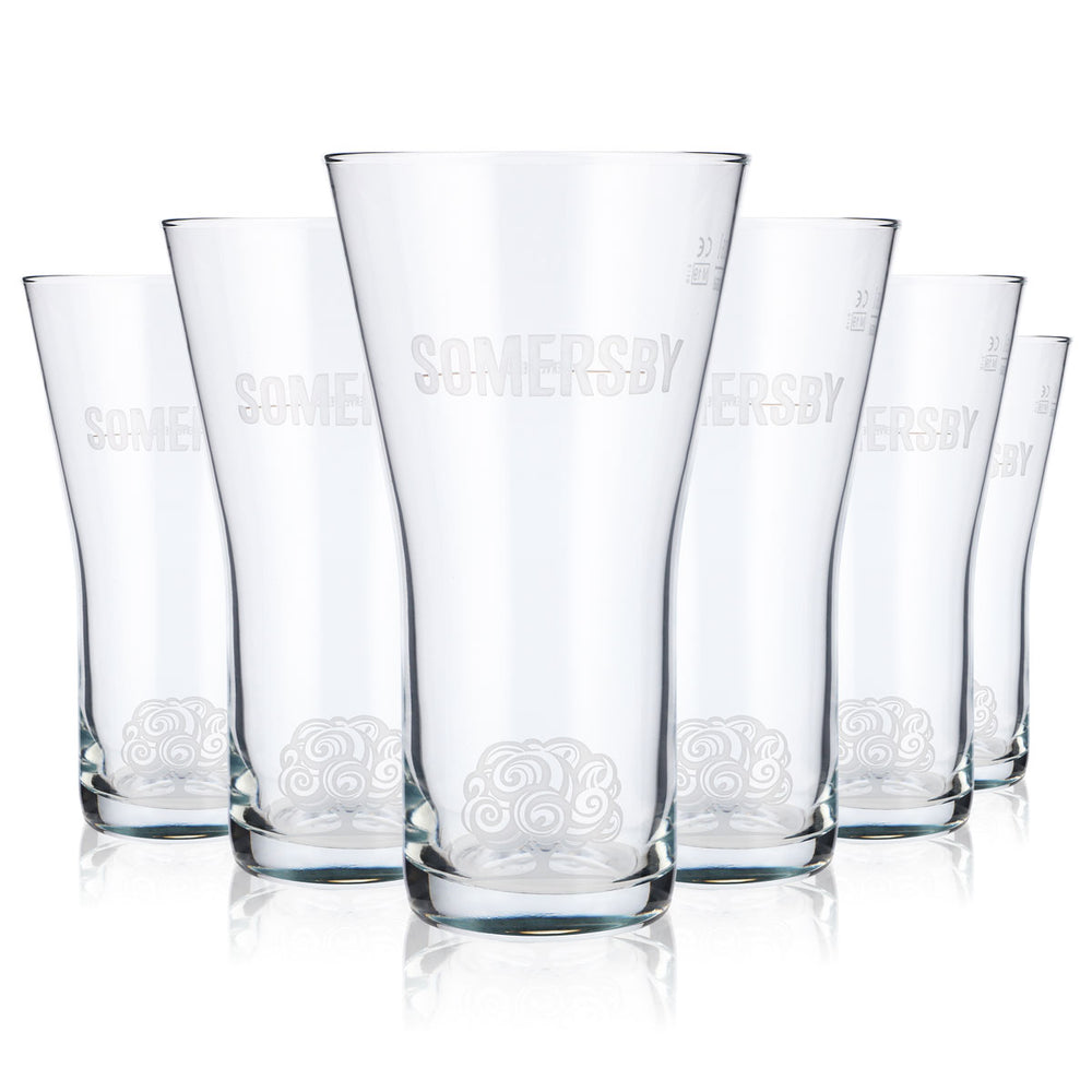 6x Somersby Cider Glas 0,5l Becher Cidergläser Logo Satiniert