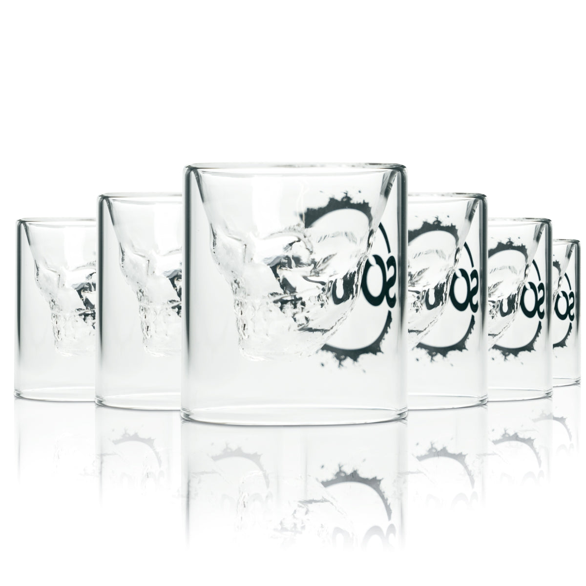 6x Sourz Likör Glas Shotglas Totenkopf Plastik
