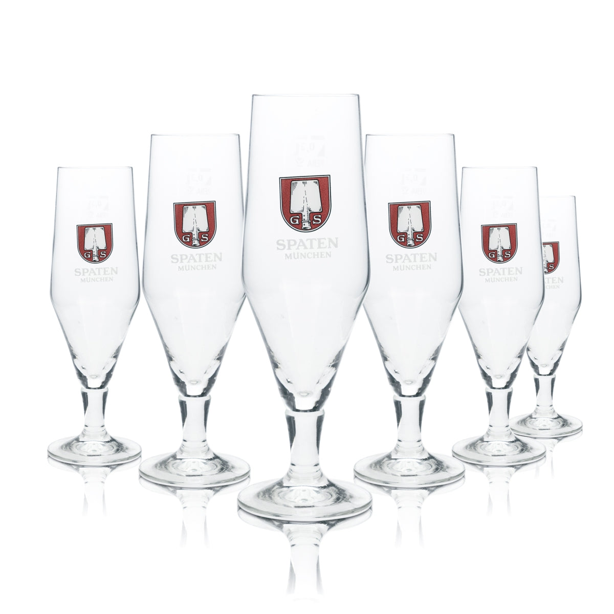 6x Spaten Bier Glas 0,3l Pokal Tulpe Gläser Brauerei Gastro Kneipe München Bayer