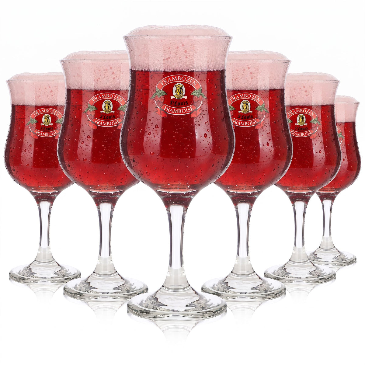 6x St. Louis Bier Glas 0,37l Pokal "Frambozen" Dema Goblet