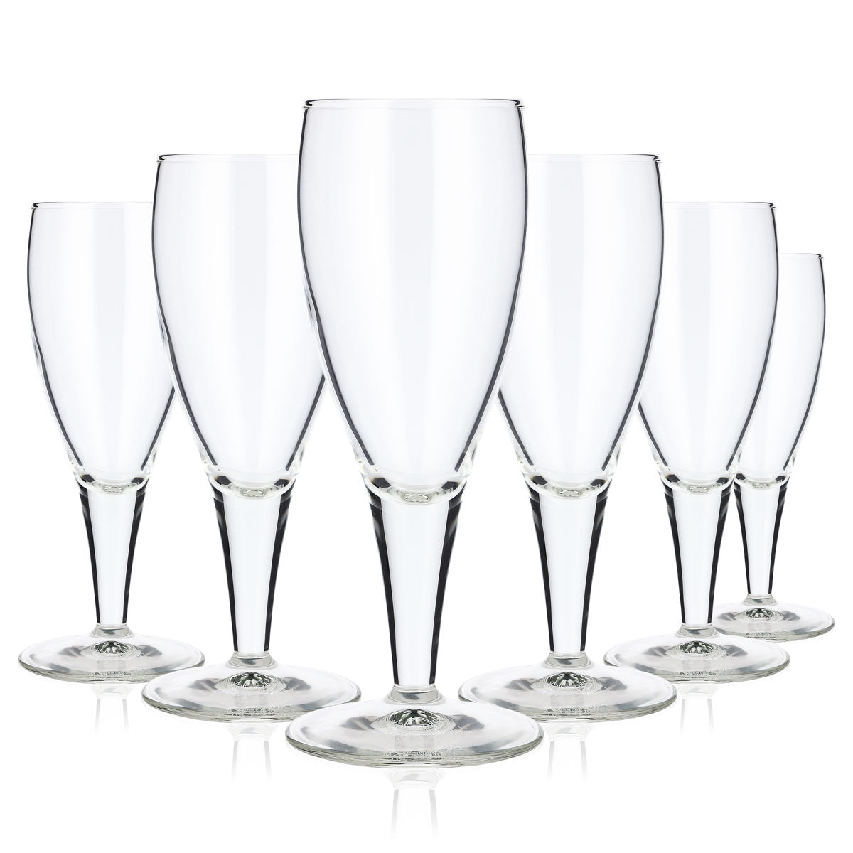 6x St. Michaelis Wasser Glas 0,16l Pokal Logo am Fuß (6er Set)