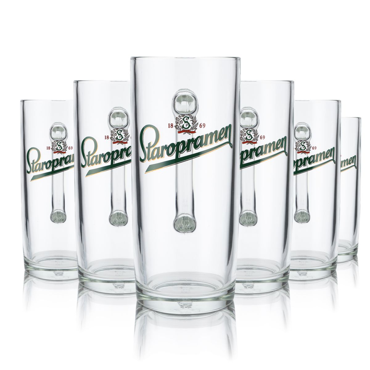 6x Staropramen Glas 0,5l Bierkrug Humpen Seidel Gläser Set Brauerei Czech