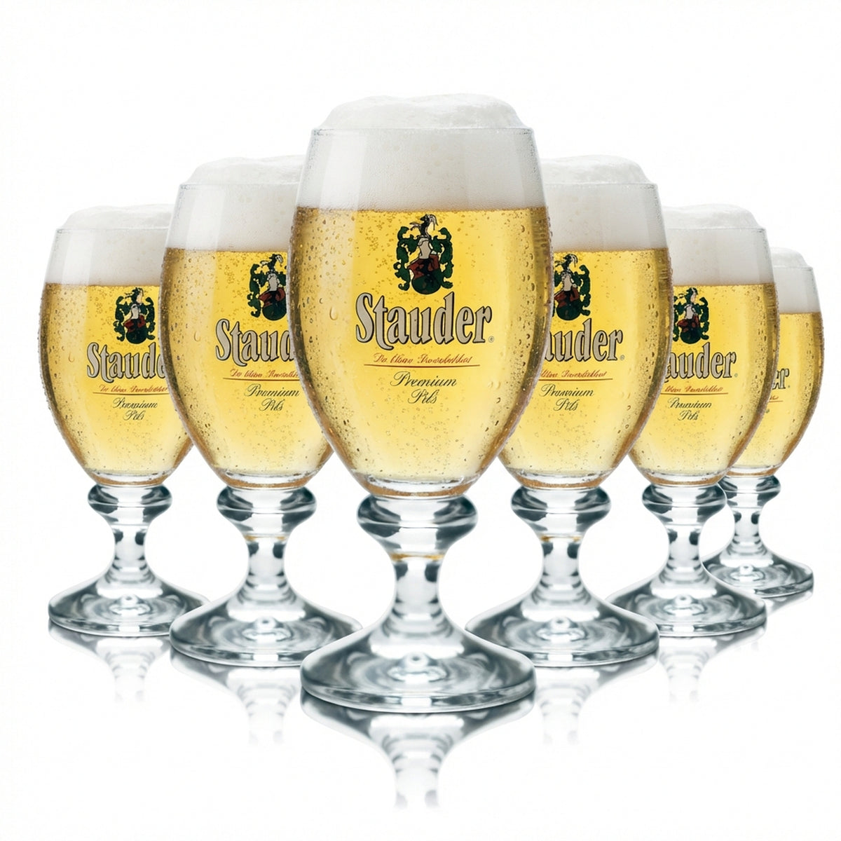 6x Stauder Bier Glas 0,3l Pokal Rastal Brauerei Gläser Pils Tulpe Stilglas Beer