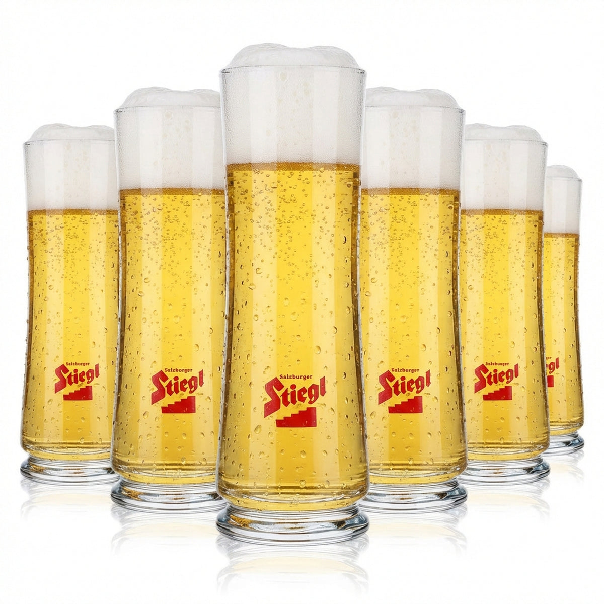 6x Stiegl Bier Glas 0,2l Becher/Stange Biergläser Bierglas Sahm