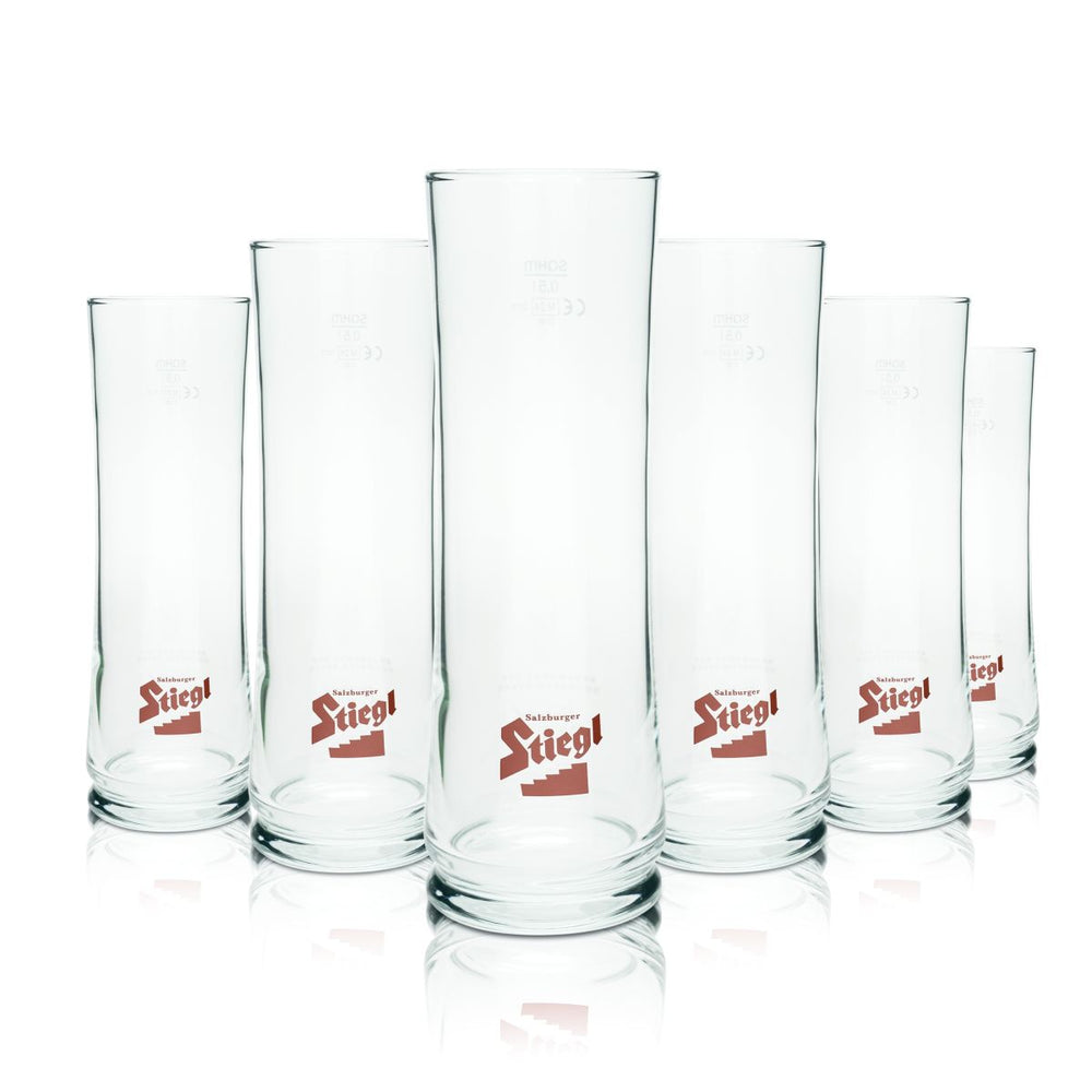 6x Stiegl Bierglas 0,5l Pokalgläser Bierstange Gläser Set Brauerei Österreich