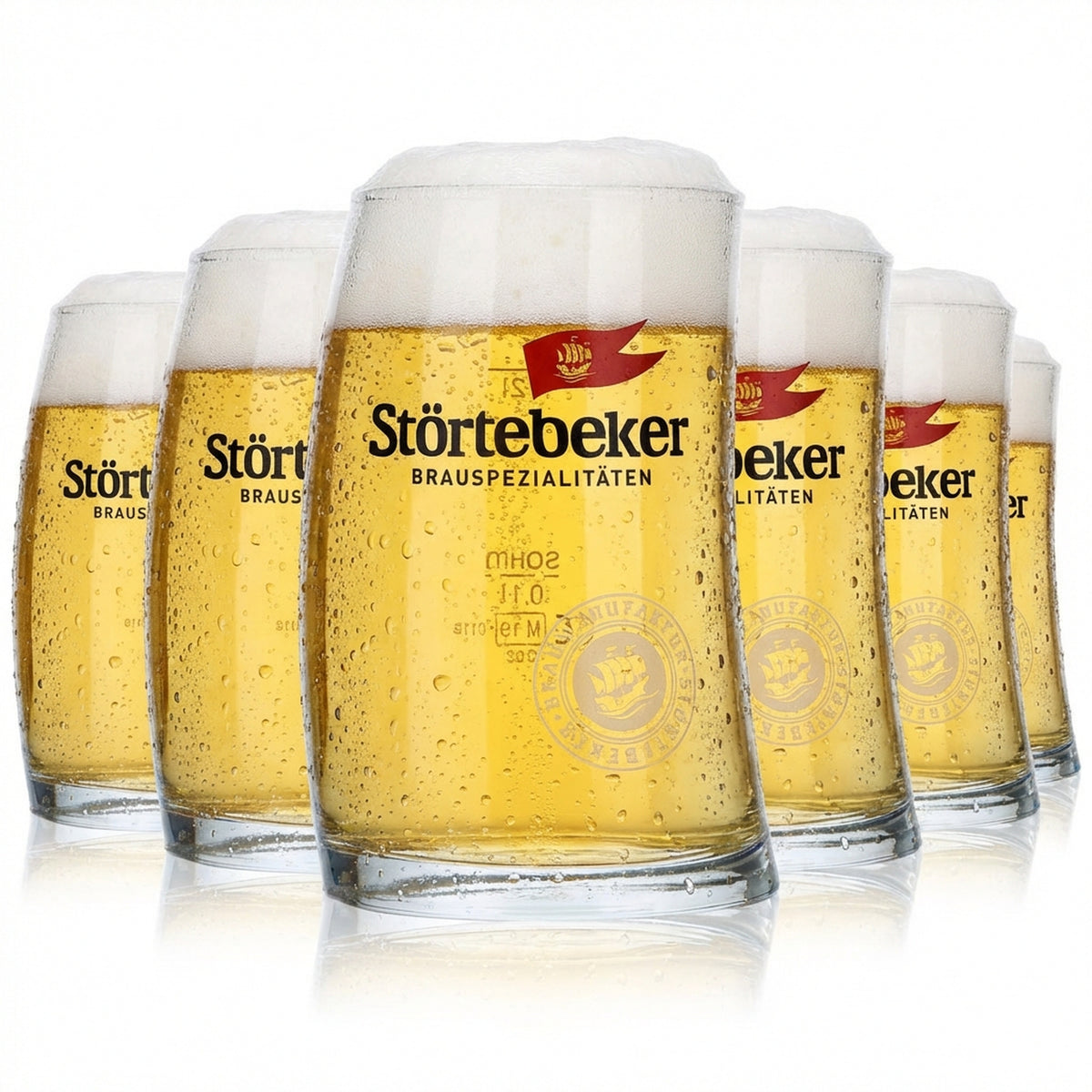 6x Störtebeker Bier Segelglas Bierglas Gläser 0,2l Stiegel-Becher Design