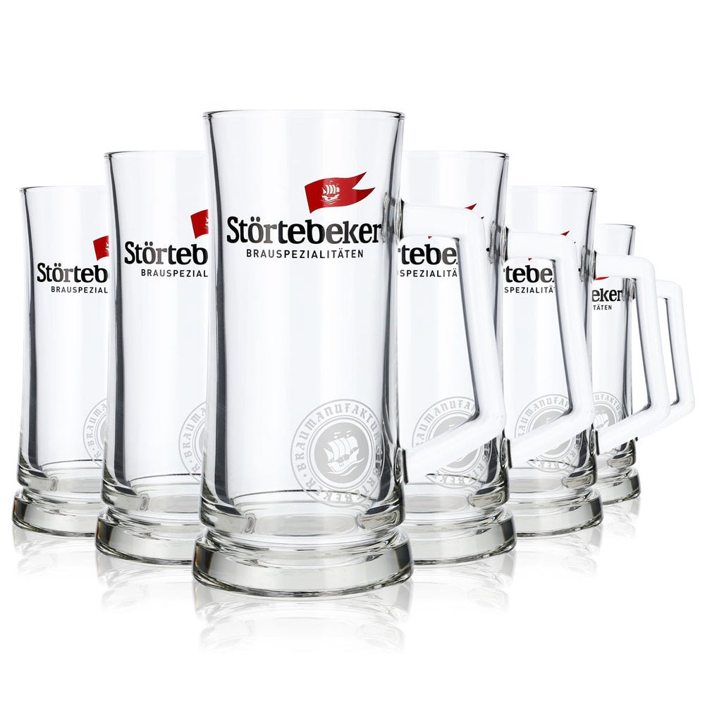 6x Störtebeker Koggenseidel Glas 0,5l Bierkrug Humpen Gläser Brauerei Stralsund