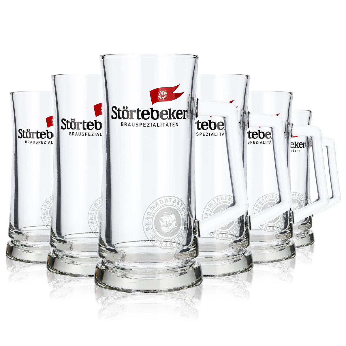 6x Störtebeker Koggenseidel Glas 0,5l Bierkrug Humpen Gläser Brauerei Stralsund