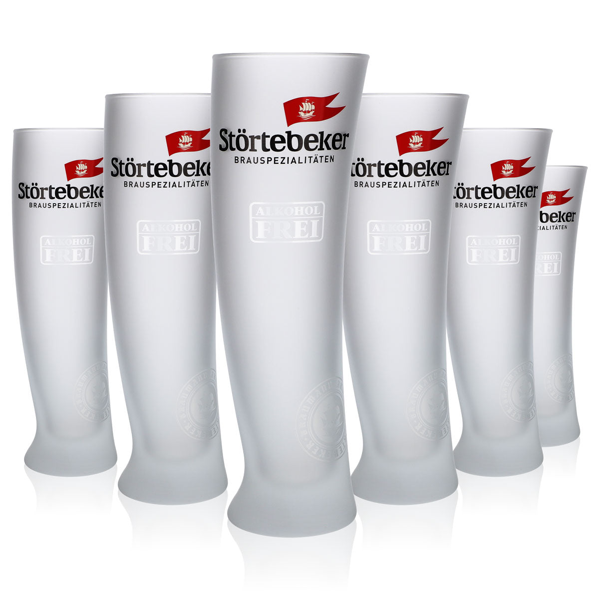 6x Störtebeker Segelglas 0,5l Alkoholfrei - Satinierte Design Craft Bier Gläser Set