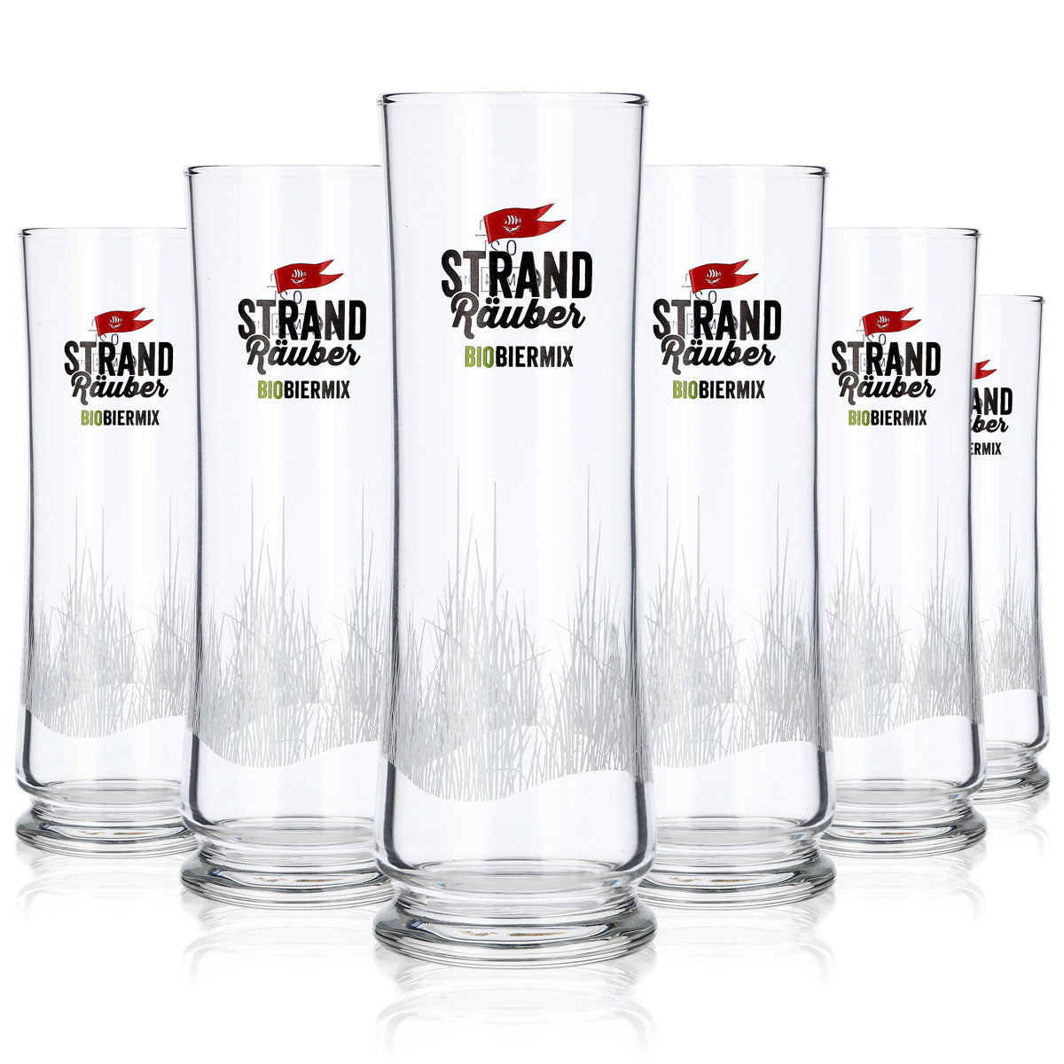 6x Störtebeker Strandräuber Glas 0,2l Bio Biermix Stange Pokalglas Eichstrich – Ansicht 3