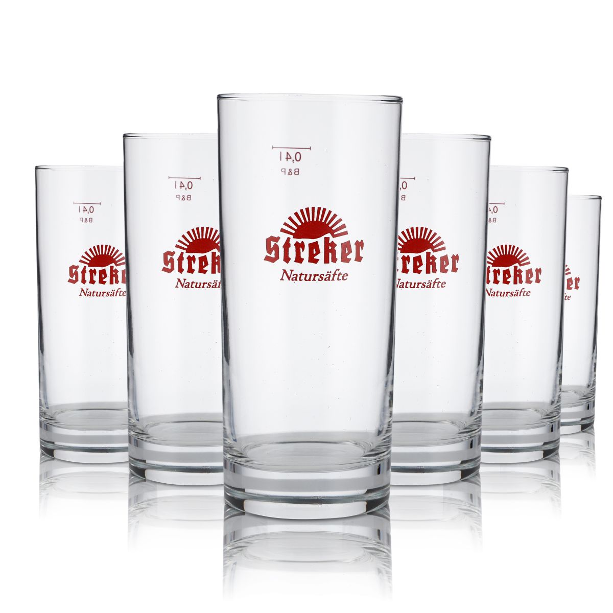 6x Streker Glas 0,4l Saft Becher Gläser Set Natursäfte Gastro Mineralwasser
