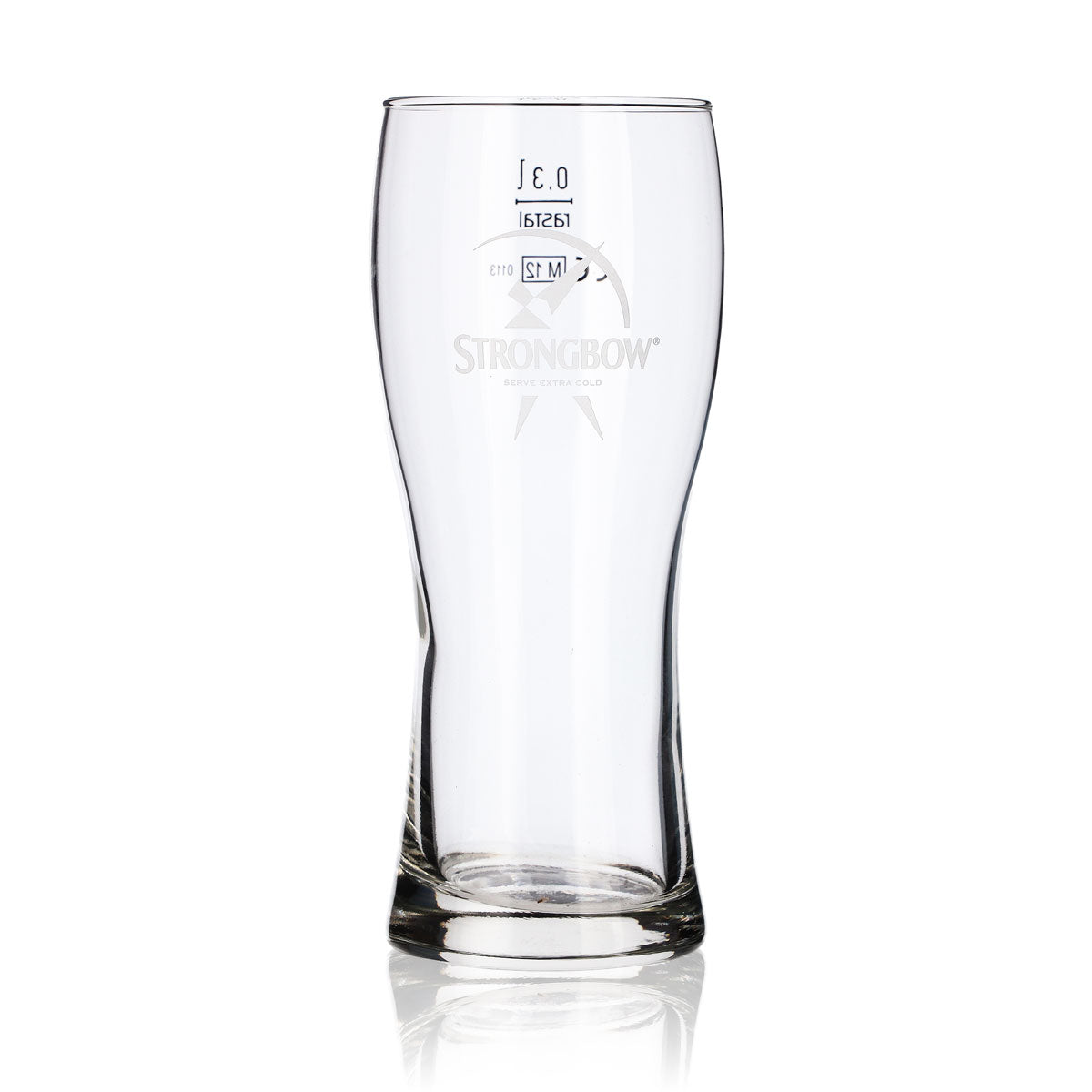 6x Strongbow Cider Glas 0,3l Becher Weißes Logo rastal Bavaria – Ansicht 2