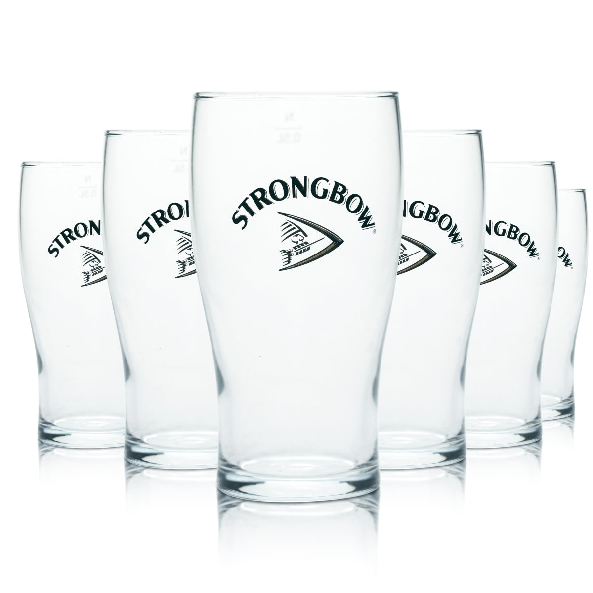 6x Strongbow Glas 0,5l Pint Pokal Becher Cider Gläser Apfel Bier Brauerei Gastro