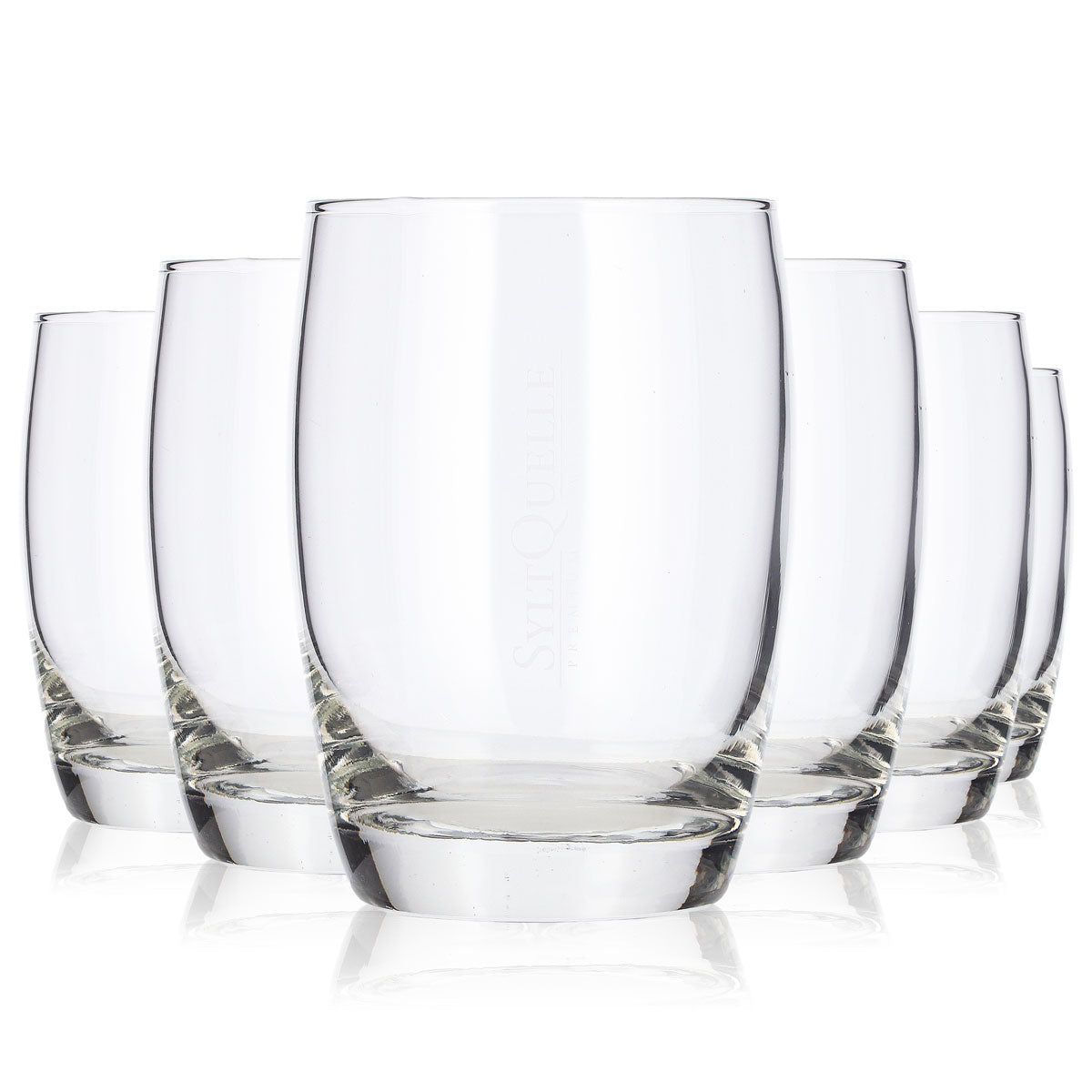 6x Sylt Quelle Whiskey Glas 0,34l Tumbler Transparentes Logo Lowball