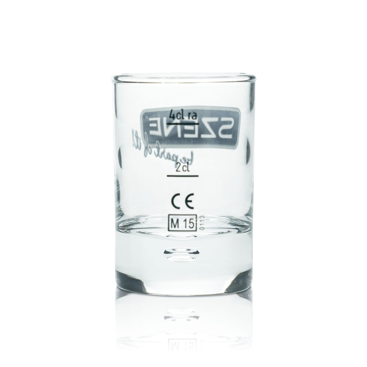 6x Szene Glas 4cl Shot Schnaps Rund Stamper Gläser Gastro Eiche Kurze Luftblase – Ansicht 3