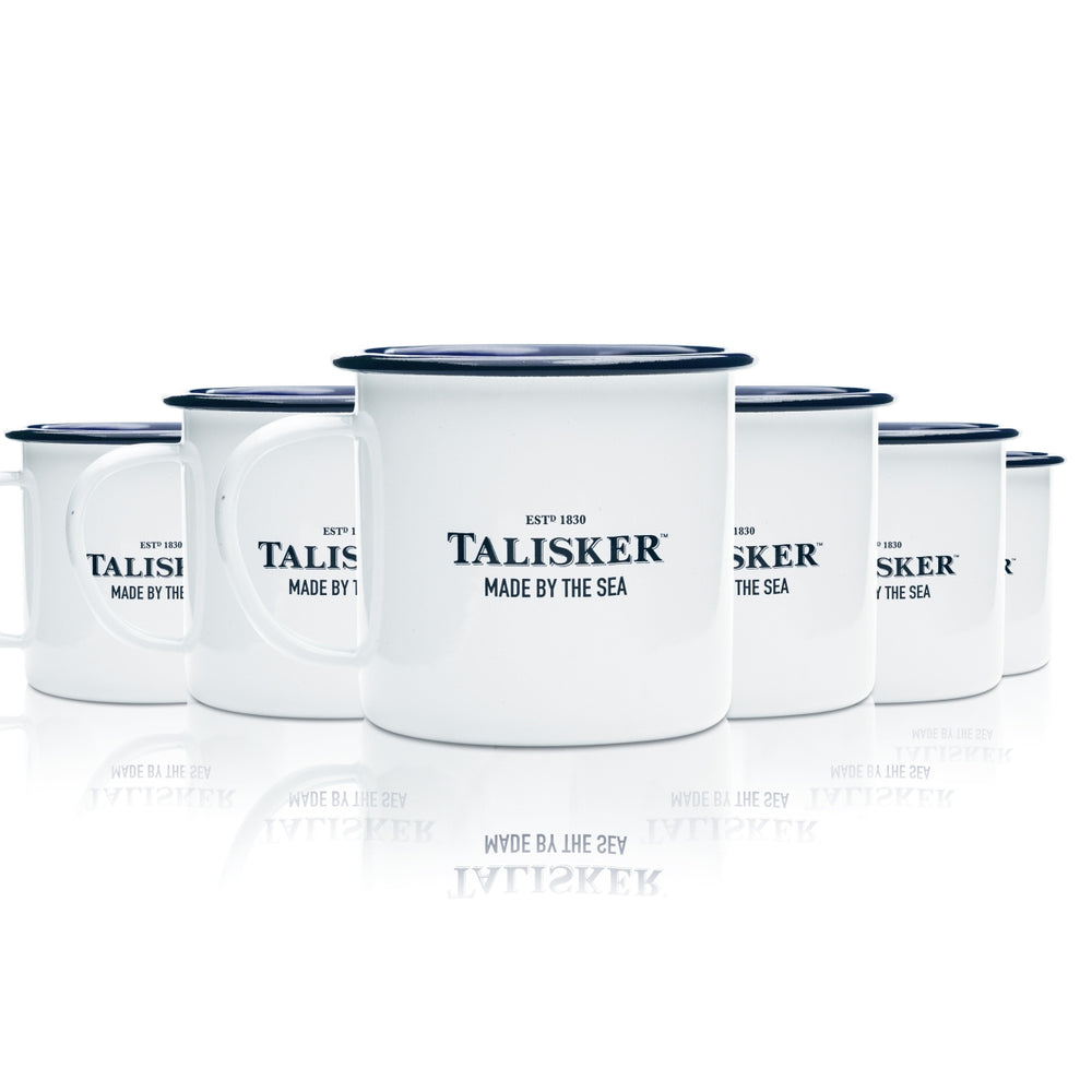 6x Talisker Whisky Becher Emaile Glas 0,2l Tasse Metall Gläser Kaffee On Ice Cup