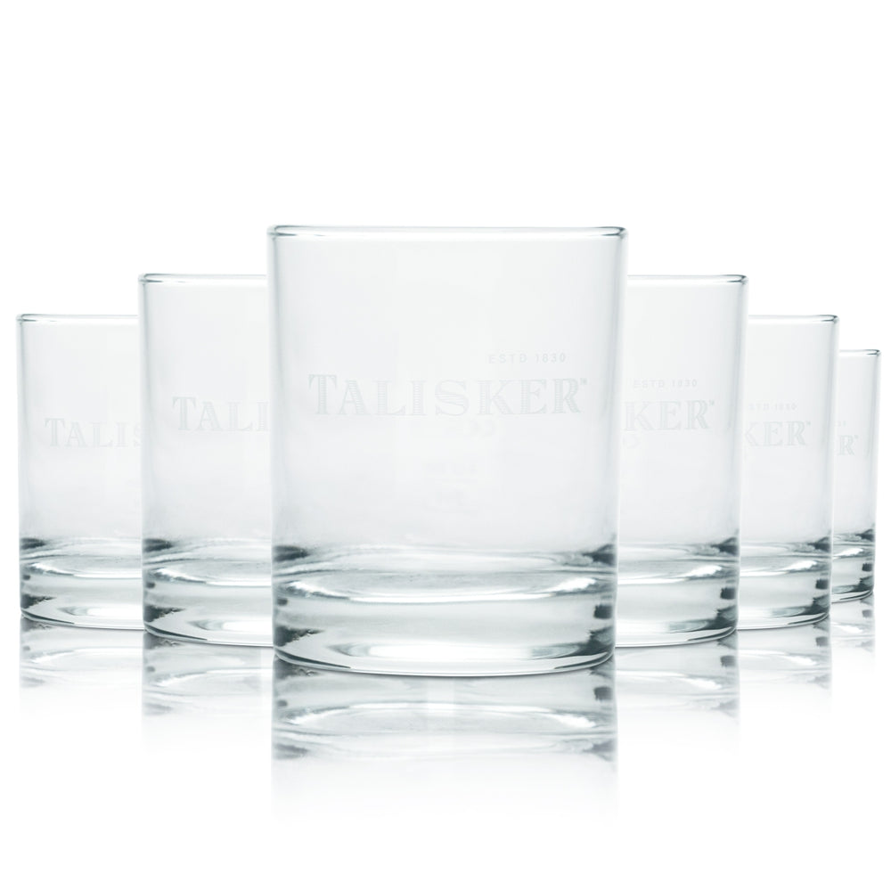 6x Talisker Whisky Glas 0,25l Tumbler Becher Gläser Scottish Single Malt Whiskey
