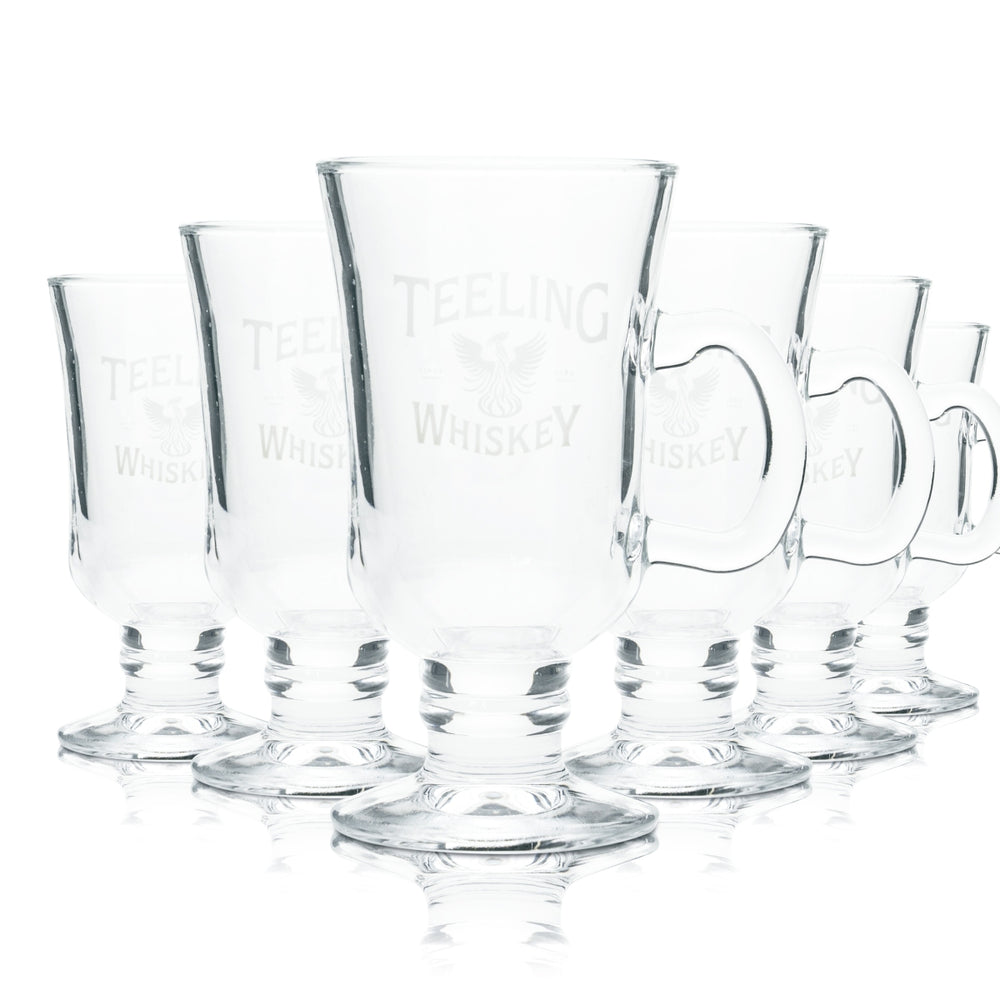 6x Teeling Whiskey Glas 0,2l Henkel Tasse Irish Coffee Gläser Single Malt Dublin